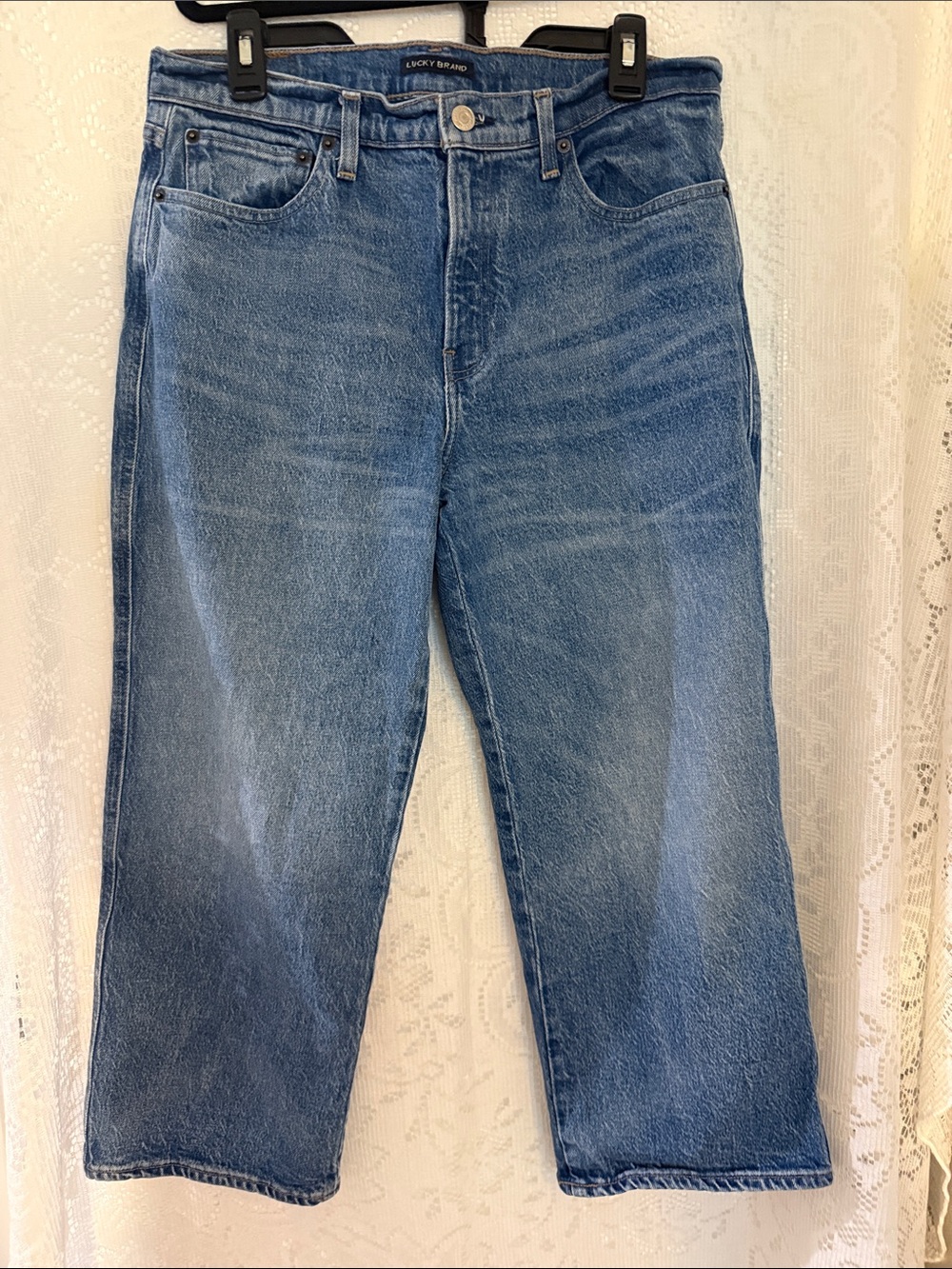Lucky Brand Mid Rise Crop Wide Leg Jeans